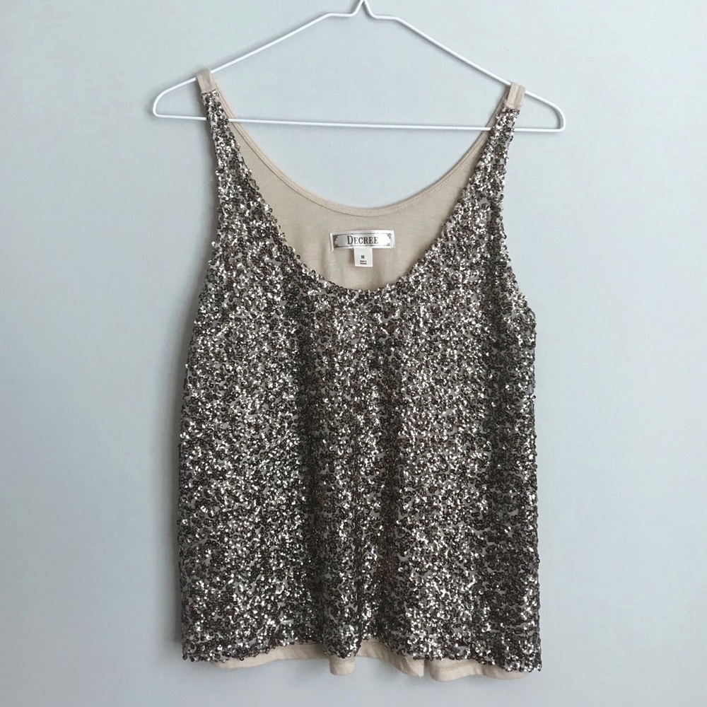 Decree Gold Sequin Tank